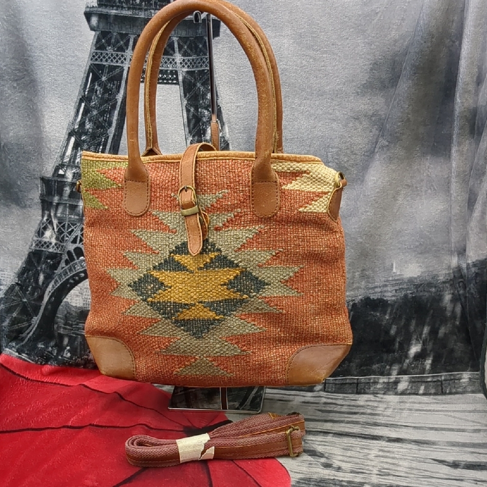 Jute & Leather Southwest Bag